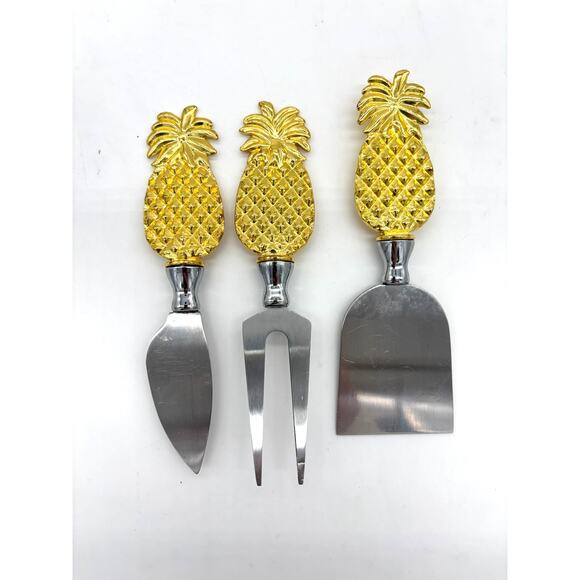 Golden Pineapple Cheese Knife Set - Picture 2 of 3